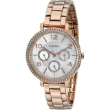 Buy Shop Fossil Jacqueline Multi Function Mother of Pearl Dial Rose Gold Steel Strap Watch for Women - ES3757 USA Online