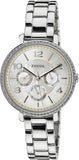 Buy Shop Fossil Jacqueline Multi-Function Mother of Pearl Dial Silver Steel Strap Watch for Women - ES3755 USA Online