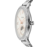 Buy Shop Fossil Jacqueline Multifunction Moonphase White Dial Silver Steel Strap Watch for Women - ES5164 USA Online