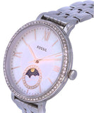 Buy Shop Fossil Jacqueline Multifunction Moonphase White Dial Silver Steel Strap Watch for Women - ES5164 USA Online