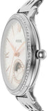 Buy Shop Fossil Jacqueline Multifunction Moonphase White Dial Silver Steel Strap Watch for Women - ES5164 USA Online