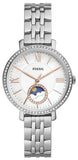 Buy Shop Fossil Jacqueline Multifunction Moonphase White Dial Silver Steel Strap Watch for Women - ES5164 USA Online