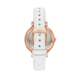 Buy Shop Fossil Jacqueline Quartz Mother of Pearl White Dial White Leather Strap Watch for Women - ES4579 USA Online