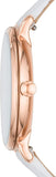 Buy Shop Fossil Jacqueline Quartz Mother of Pearl White Dial White Leather Strap Watch for Women - ES4579 USA Online