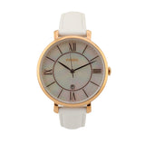 Buy Shop Fossil Jacqueline Quartz Mother of Pearl White Dial White Leather Strap Watch for Women - ES4579 USA Online