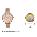 Buy Shop Fossil Jacqueline Quartz Rose Gold Dial Rose Gold Mesh Strap Watch for Women - ES4628 USA Online