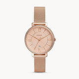 Buy Shop Fossil Jacqueline Quartz Rose Gold Dial Rose Gold Mesh Strap Watch for Women - ES4628 USA Online