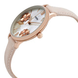 Buy Shop Fossil Jacqueline Three Hand Mother of Pearl Dial Pink Leather Strap Watch for Women - ES4671 USA Online