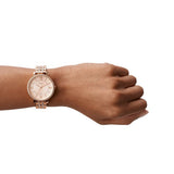 Buy Shop Fossil Jacqueline Rose Gold Dial Rose Gold Steel Strap Watch for Women - ES3546 USA Online