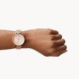 Buy Shop Fossil Jacqueline Rose Gold Dial Rose Gold Steel Strap Watch for Women - ES3665 USA Online