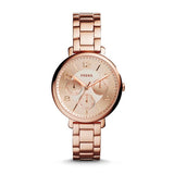 Buy Shop Fossil Jacqueline Rose Gold Dial Rose Gold Steel Strap Watch for Women - ES3665 USA Online