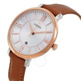 Buy Shop Fossil Jacqueline White Dial Brown Leather Strap Watch for Women - ES3842 USA Online