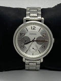 Buy Shop Fossil Jacqueline Silver Dial Silver Steel Strap Watch for Women - ES3664 USA Online