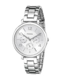 Buy Shop Fossil Jacqueline Silver Dial Silver Steel Strap Watch for Women - ES3664 USA Online