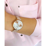 Buy Shop Fossil Jacqueline Three Hand Mother of Pearl Dial Pink Leather Strap Watch for Women - ES4671 USA Online