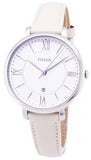 Buy Shop Fossil Jacqueline White Dial Beige Leather Strap Watch for Women - ES3793 USA Online