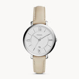 Buy Shop Fossil Jacqueline White Dial Beige Leather Strap Watch for Women - ES3793 USA Online