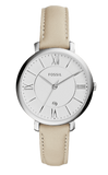Buy Shop Fossil Jacqueline White Dial Beige Leather Strap Watch for Women - ES3793 USA Online