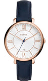 Buy Shop Fossil Jacqueline White Dial Blue Leather Strap Watch for Women - ES3843 USA Online