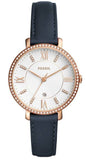 Buy Shop Fossil Jacqueline White Dial Blue Leather Strap Watch for Women - ES4291 USA Online