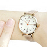 Buy Shop Fossil Jacqueline White Dial Brown Leather Strap Watch for Women - ES3487 USA Online