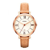Buy Shop Fossil Jacqueline White Dial Brown Leather Strap Watch for Women - ES3487 USA Online