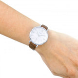 Buy Shop Fossil Jacqueline White Dial Brown Leather Strap Watch for Women - ES3708 USA Online