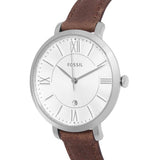 Buy Shop Fossil Jacqueline White Dial Brown Leather Strap Watch for Women - ES3708 USA Online