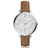Buy Shop Fossil Jacqueline White Dial Brown Leather Strap Watch for Women - ES3708 USA Online