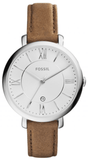 Buy Shop Fossil Jacqueline White Dial Brown Leather Strap Watch for Women - ES3708 USA Online