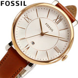Buy Shop Fossil Jacqueline White Dial Brown Leather Strap Watch for Women - ES3842 USA Online