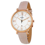 Buy Shop Fossil Jacqueline White Dial Pink Leather Strap Watch for Women - ES3988 USA Online