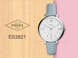 Buy Shop Fossil Jacqueline White Dial Light Blue Leather Strap Watch for Women - ES3821 USA Online