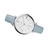 Buy Shop Fossil Jacqueline White Dial Light Blue Leather Strap Watch for Women - ES3821 USA Online