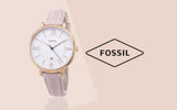 Buy Shop Fossil Jacqueline White Dial Pink Leather Strap Watch for Women - ES3988 USA Online
