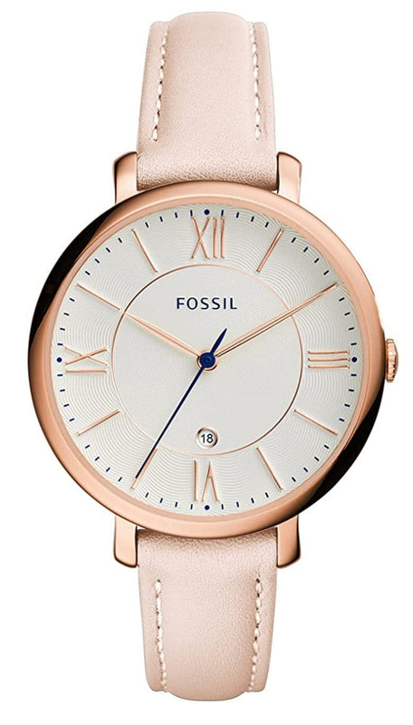 Buy Shop Fossil Jacqueline White Dial Pink Leather Strap Watch for Women - ES3988 USA Online