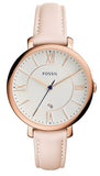 Buy Shop Fossil Jacqueline White Dial Pink Leather Strap Watch for Women - ES3988 USA Online