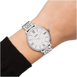 Buy Shop Fossil Jacqueline White Dial Silver Steel Strap Watch for Women - ES3433 USA Online