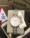 Buy Shop Fossil Jacqueline White Dial Two Tone Steel Strap Watch for Women - ES3634 USA Online