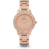 Buy Shop Fossil Jesse Crystal Rose Gold Dial Rose Gold Steel Strap Watch for Women - ES3020 USA Online