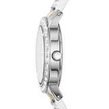 Buy Shop Fossil Jesse Crystals White Dial Two Tone Steel Strap Watch for Women - ES2409 USA Online