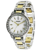 Buy Shop Fossil Jesse Crystals White Dial Two Tone Steel Strap Watch for Women - ES2409 USA Online