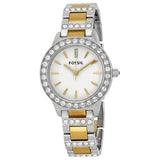Buy Shop Fossil Jesse Crystals White Dial Two Tone Steel Strap Watch for Women - ES2409 USA Online