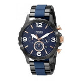 Buy Shop Fossil Nate Chronograph Blue Dial Two Tone Steel Strap Watch for Men - JR1494 USA Online