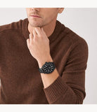 Buy Shop Fossil Machine Black Dial Black Steel Strap Watch for Men - FS4775 USA Online