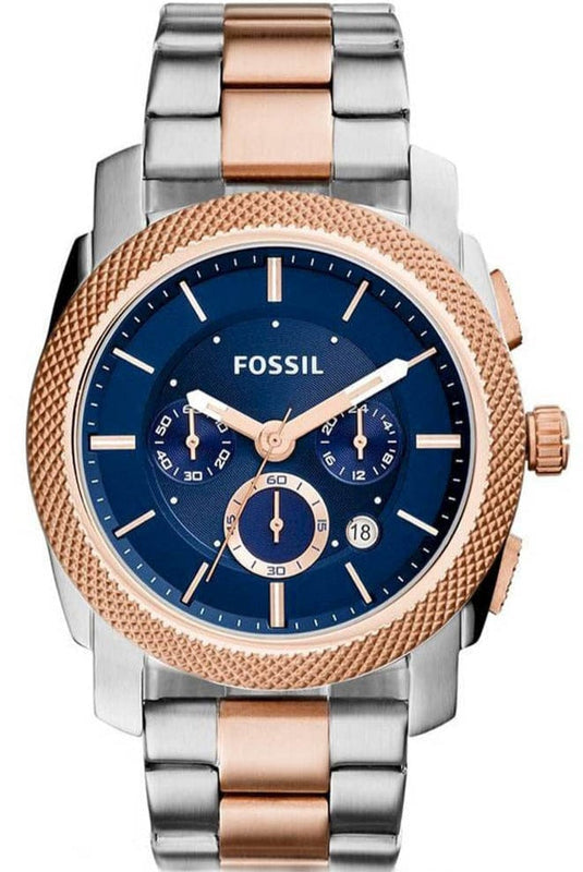 Buy Shop Fossil Machine Blue Dial Two Tone Steel Strap Watch for Men - FS5037 USA Online