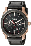 Buy Shop Fossil Machine Chronograph Black Dial Black Leather Strap Watch for Men - FS5120 USA Online