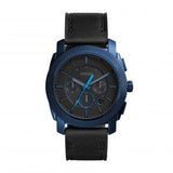 Buy Shop Fossil Machine Chronograph Black Dial Black Leather Strap Watch for Men - FS5361 USA Online