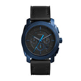 Buy Shop Fossil Machine Chronograph Black Dial Black Leather Strap Watch for Men - FS5361 USA Online