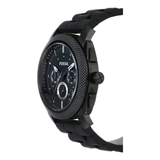 Buy Shop Fossil Machine Chronograph Black Dial Black Silicone Strap Watch for Men - FS4487 USA Online